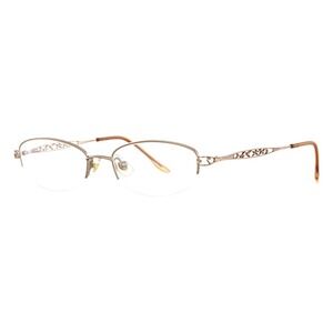 Marchon Tres Jolie 119 NUTMEG Eyeglasses Frames 50 17-135MM Oval FLORAL HALF RIM